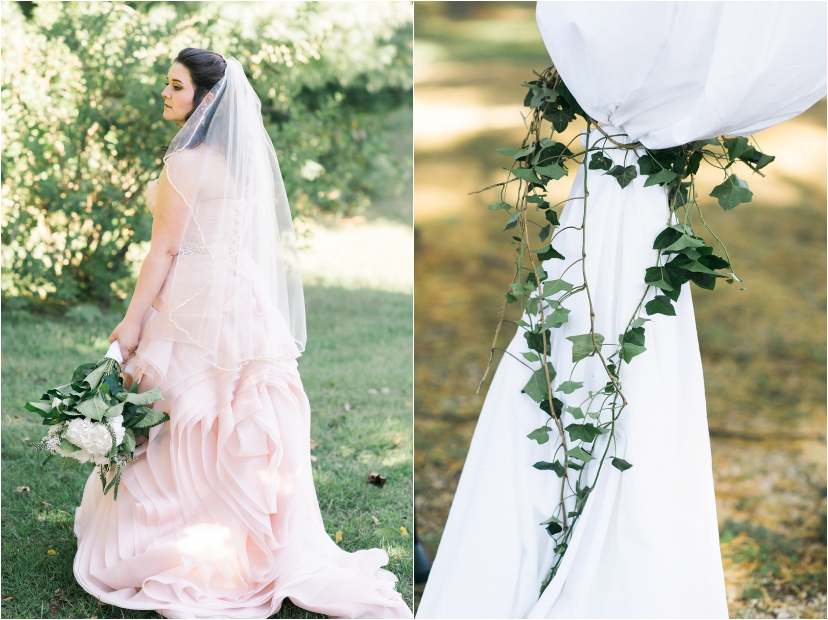 Vera Wang wedding gown pink blush gown