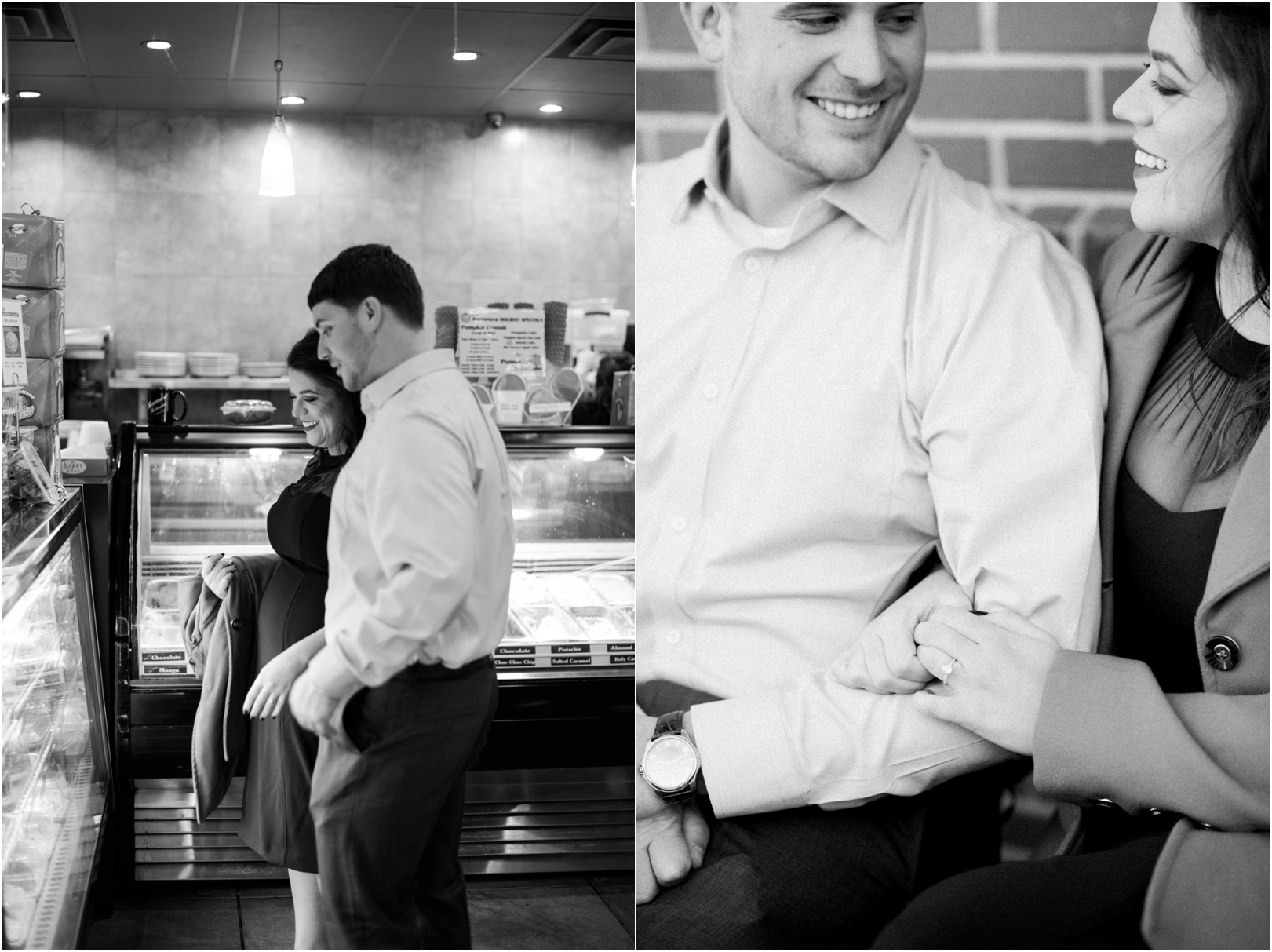 cafe themed engagement pictures in baltimore 