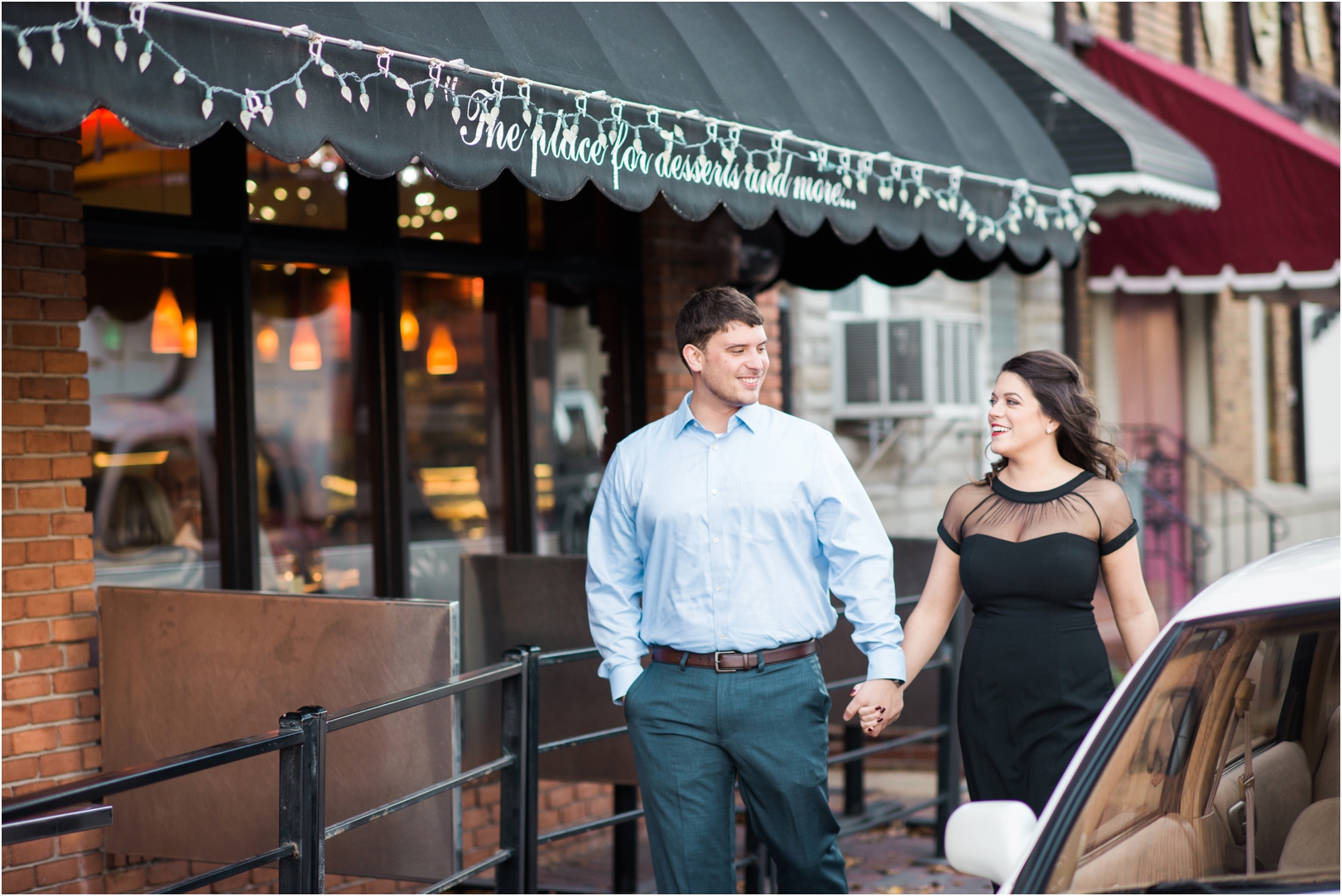 baltimore city Italian cafe themed engagement pictures in baltimore 