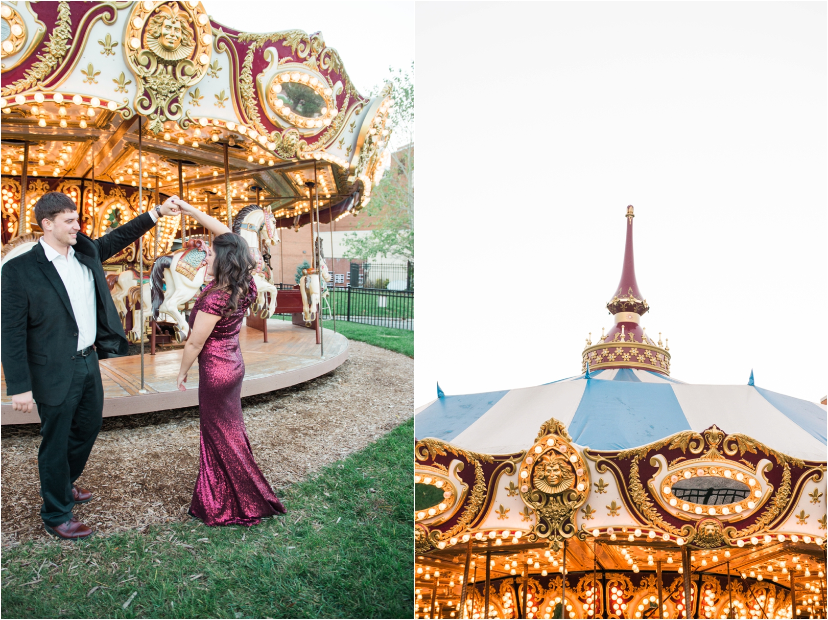 charm city engagement session at the charm city carousel 