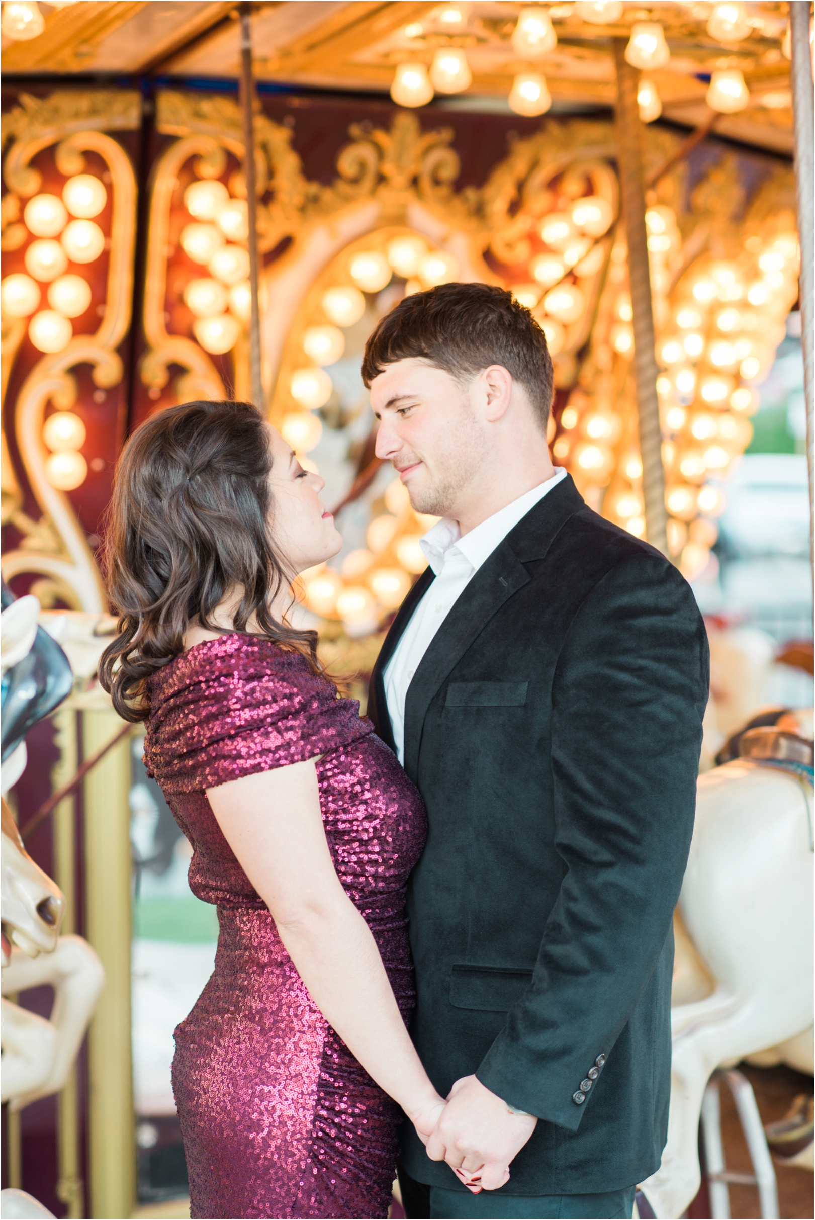 carousel themed engagement session 