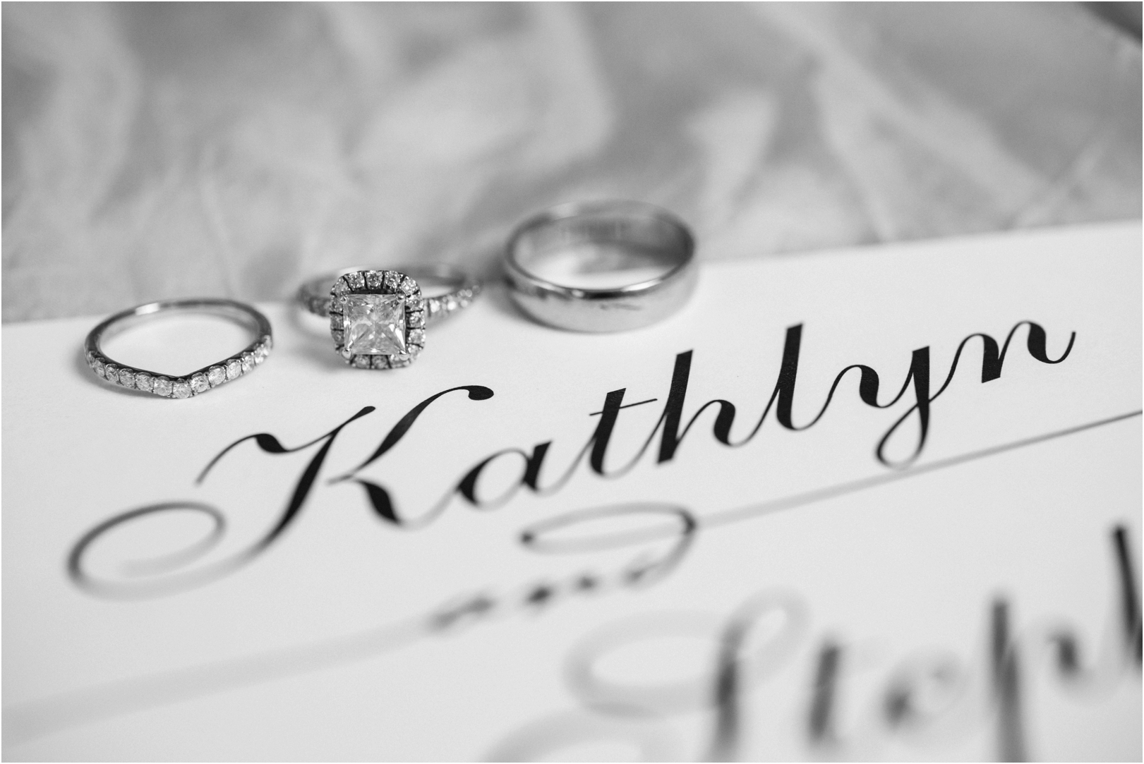 Black and white wedding ring picture