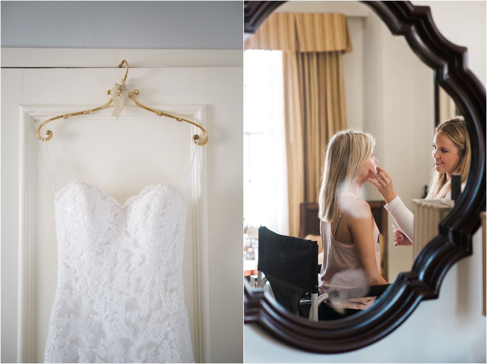 BHLDN dress hanger getting ready images from wedding day