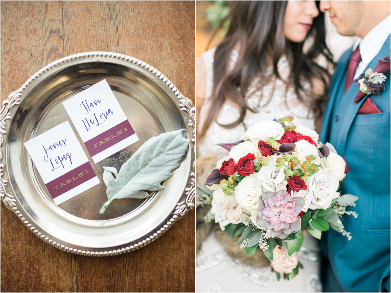 winter wedding burgundy and copper themed invitation suite