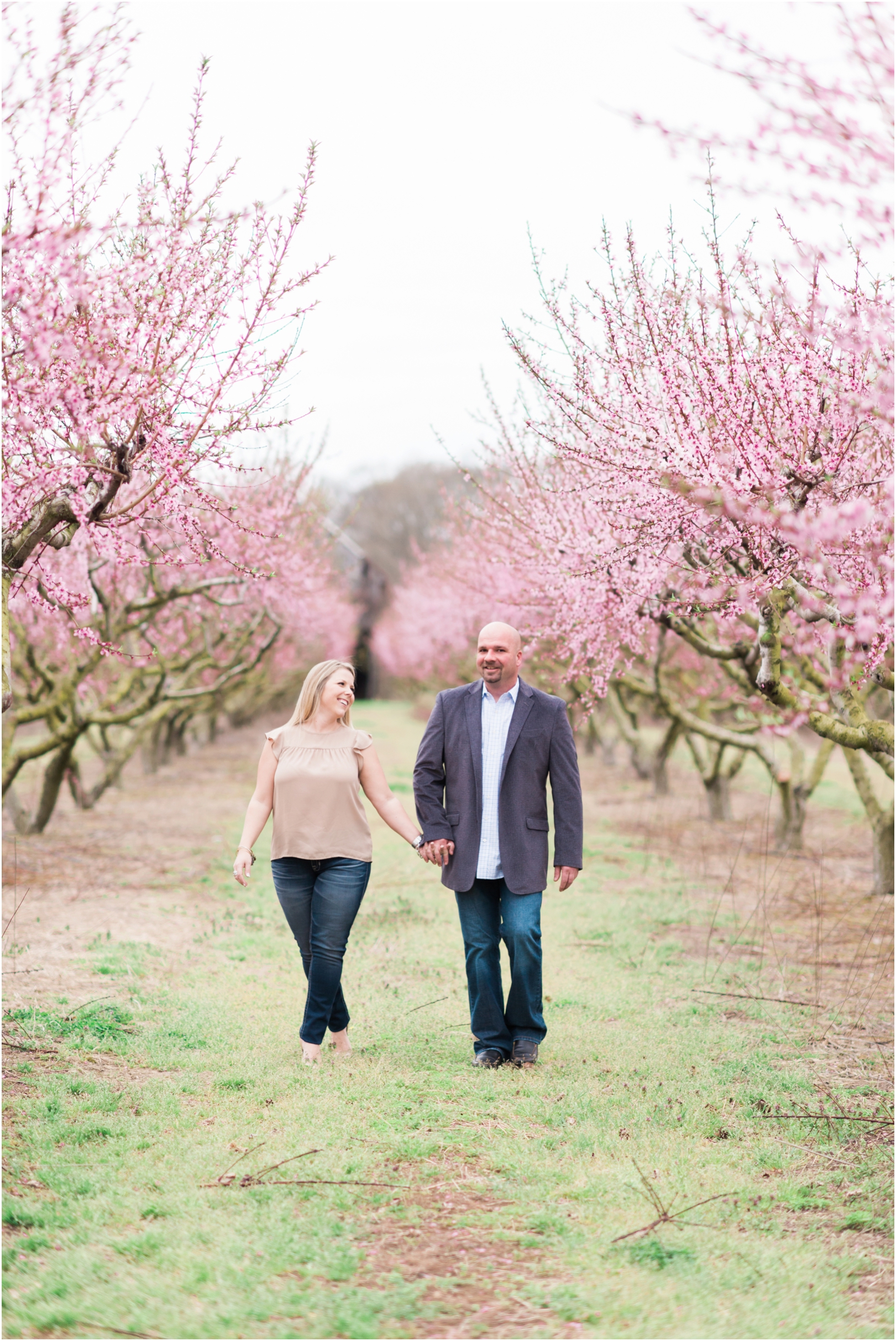maryland peach blossom engagement session