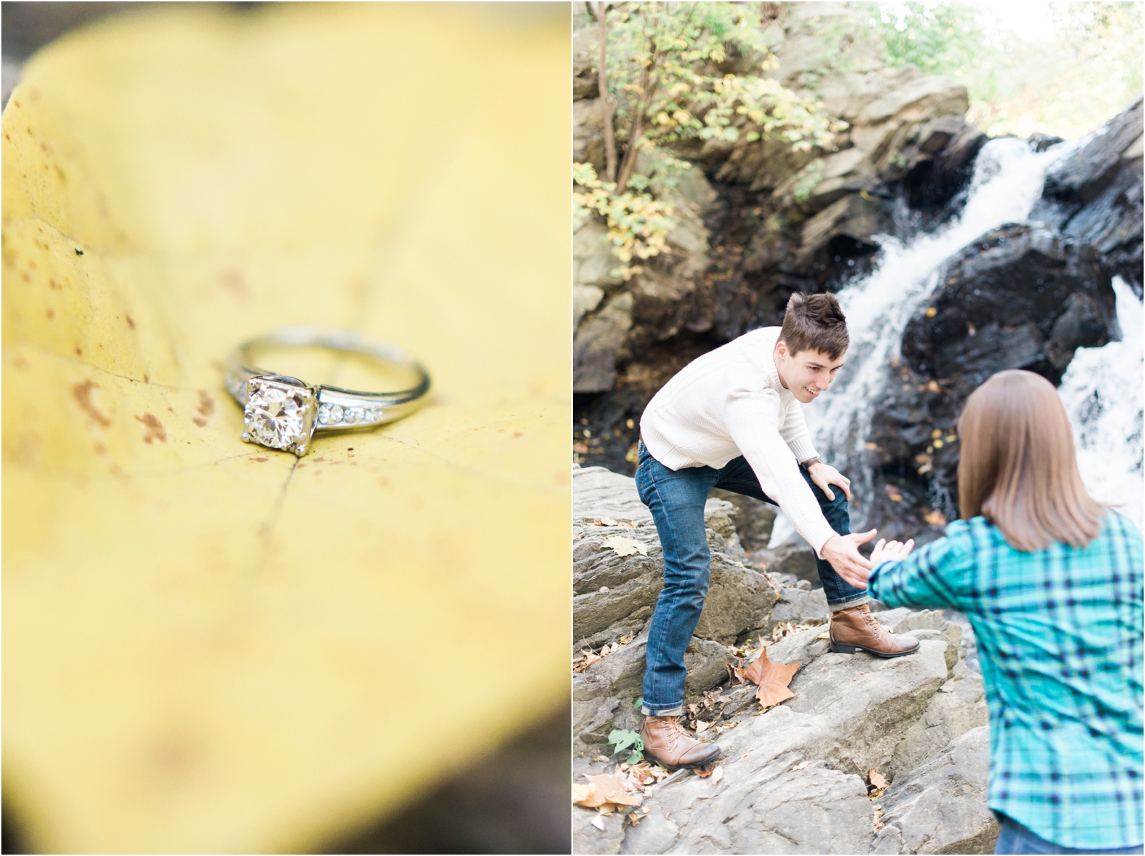 Harpers Ferry Engagement Photography waterfall 