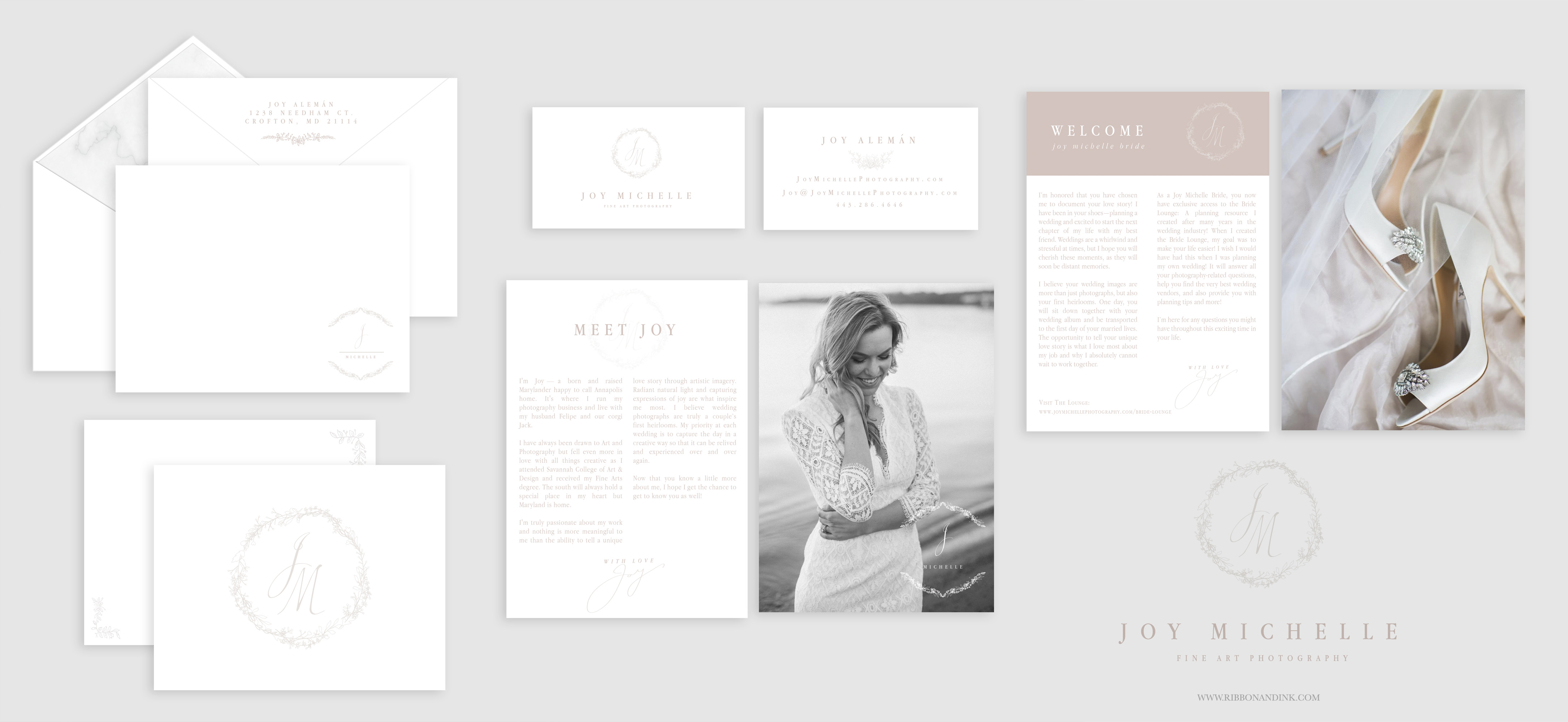 Joy Michelle Photography branding by ribbon and ink