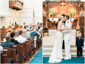 wedding ceremony USNA chapel photos