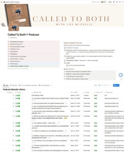 How I use notion to produce a podcast - screen shot of notion inline tables 